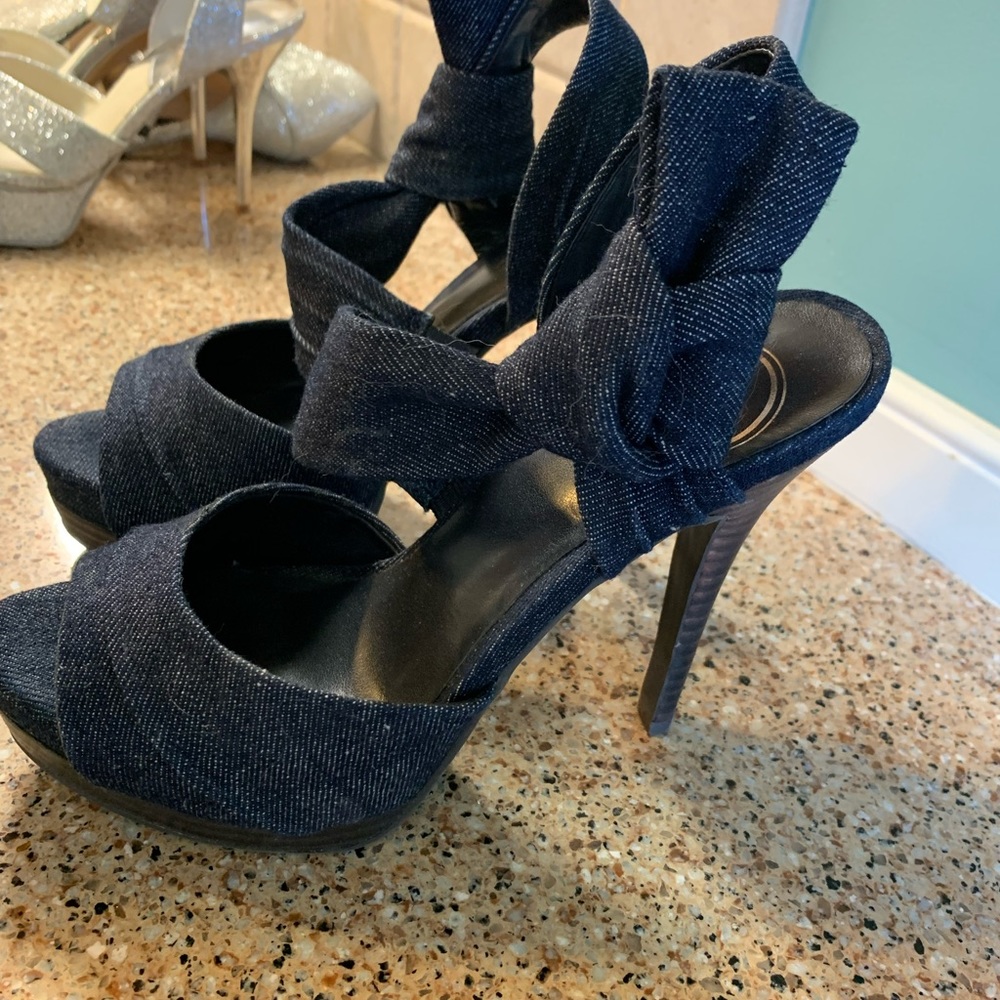 Denim high heels size 6.5
